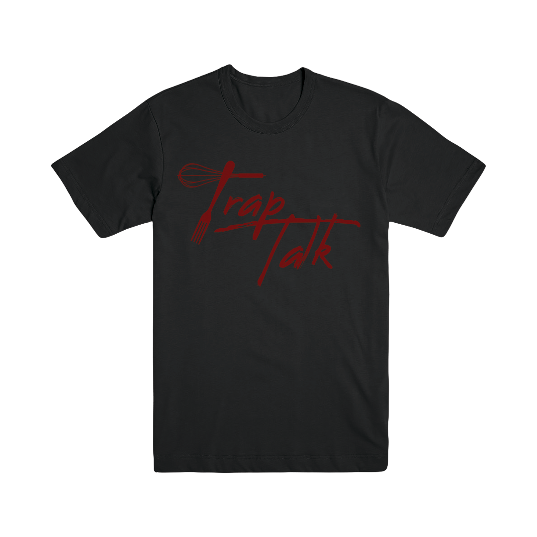 Trap Talk Tee (Black & Maroon)